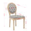 Ensemble de 2 chaises de salle à manger style français - structure en bois antique, velours, dossier haut, garniture cloutée-238762839