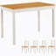 Ensemble de table de salle à manger 5 pièces avec 4 chaises pour petits espaces, appartement, salle à manger, restaurant-195938366