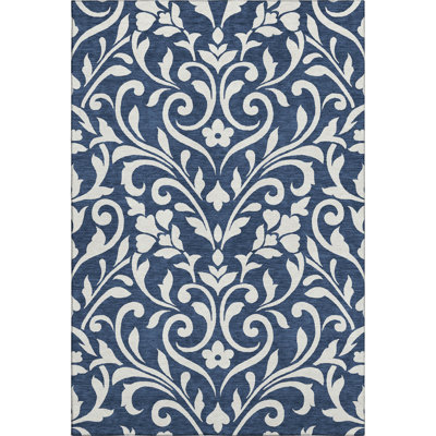 Premium Machine Washable Prisco Navy Rug