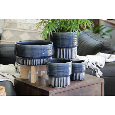 Jewel Martini Mini Glazed Ceramic Planter Pot - Indoor Outdoor