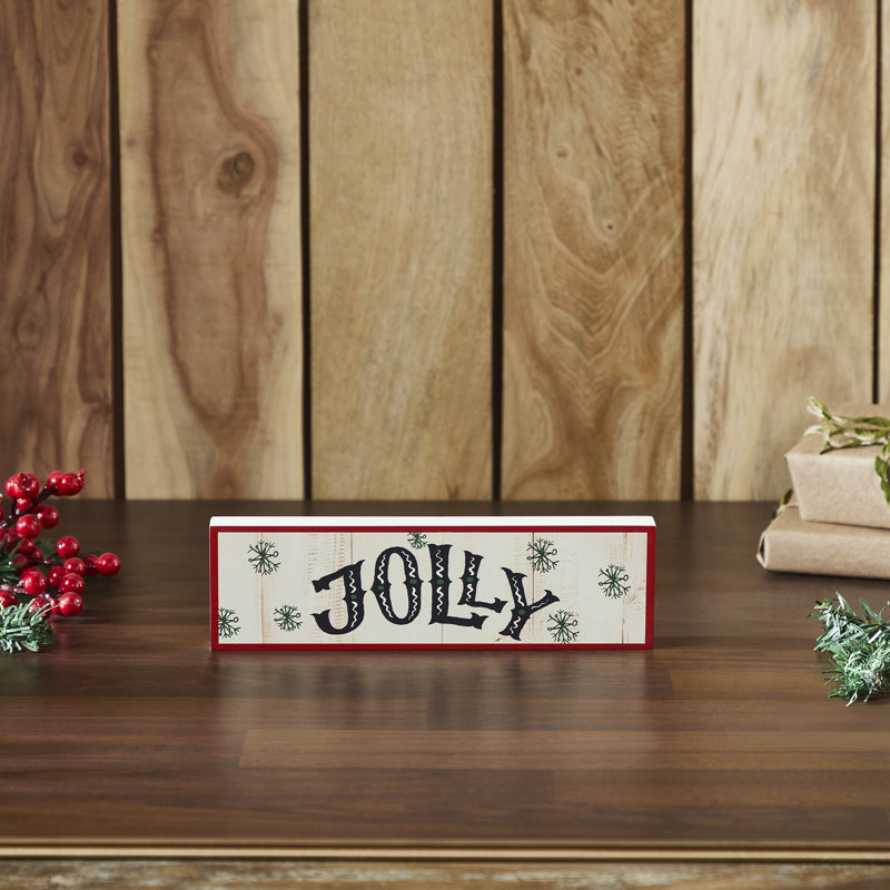 Higher Glory Jolly Snowflake Block Sign 3x10