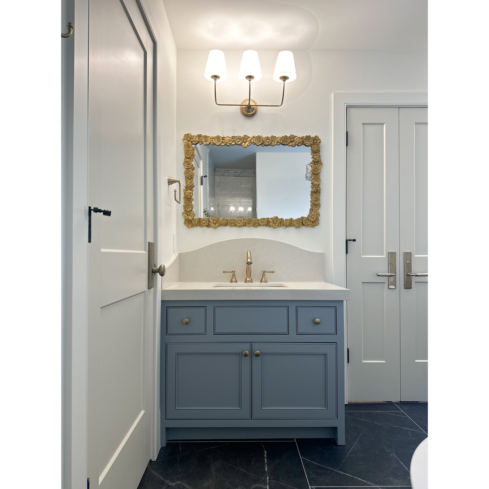 Gable 3 Light Frosted Dimmable Vanity Light