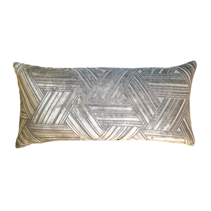 Entwined Velvet Pillow Cover & Insert, Nickel