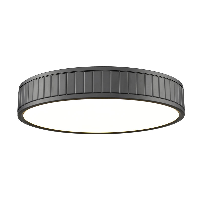Chardey Acrylic LED Flush Mount, Matte Black, 3" H x 16.5" W x 16.5" D