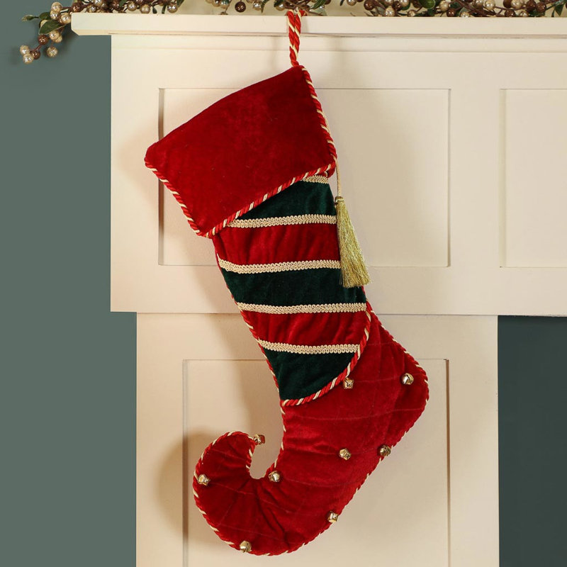 Jingle Bell Red Velvet Stocking
