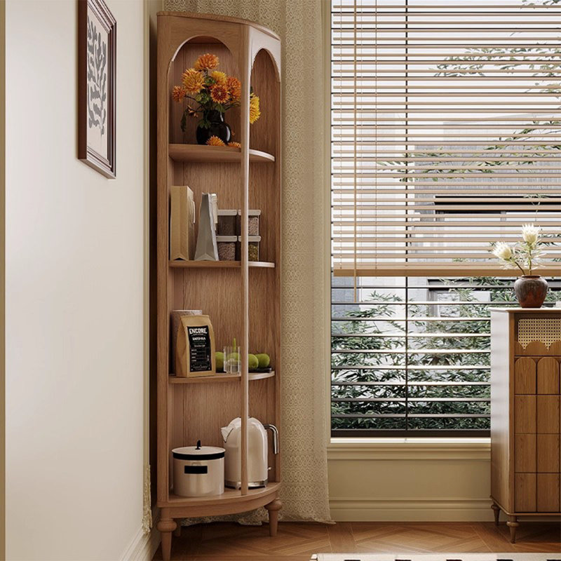 Light walnut Solid Wood Corner cabinet