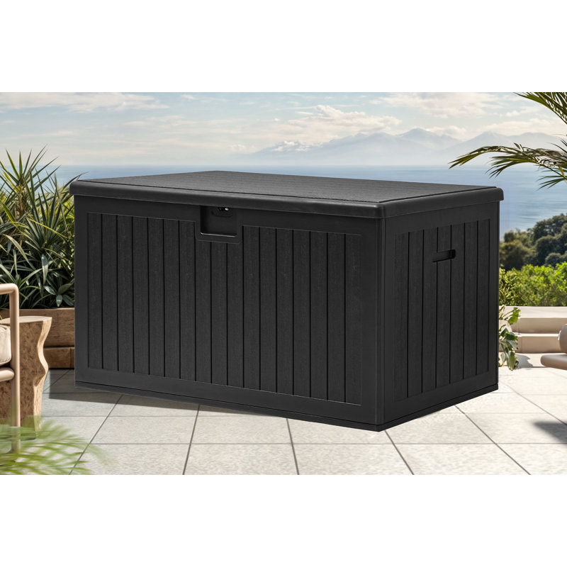Balconera 137.9cm W 567.8L Lockable Deck Box, Black