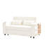 Canapé moderne avec poches latérales et dossier réglable, poche de rangement beige 61,4 po-121094004