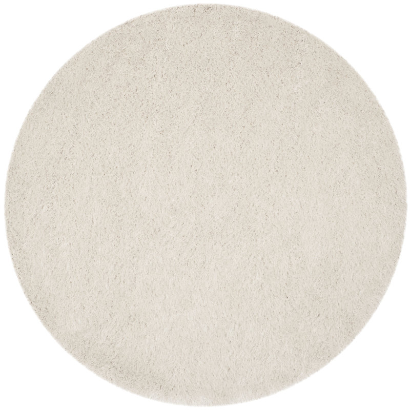 Tapis à poils longs performance touffeté à la main Etelvina, Rond 4 pi
