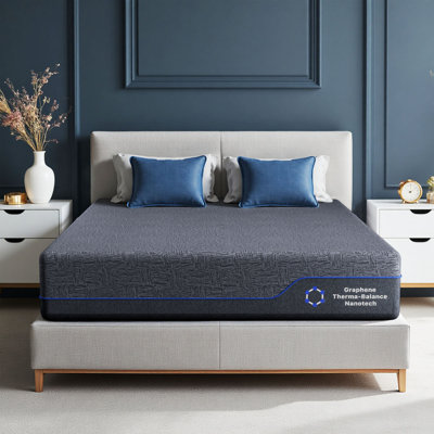 Memory Foam Mattress with Graphene Fabric Cover, Medium-Firm Support, Cooling Gel Layers, Pressure Relief & Motion Isolation, Fiberglass-Free, CertiP by Alwyn Home