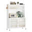 Garde-manger moderne avec crochets - blanc, portes vitrées et armoire à tablettes réglables avec portes blanches, caractéristique