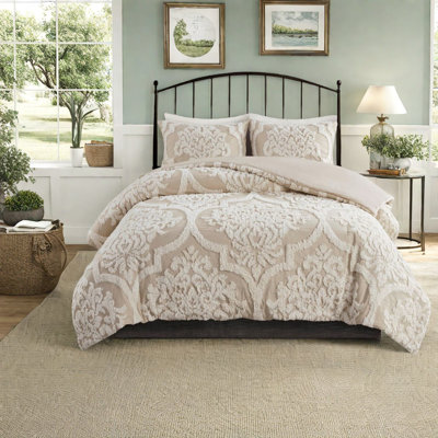 Ensembles de literie en coton Cottage Chic, avec motif damassé touffeté, idéal pour le confort