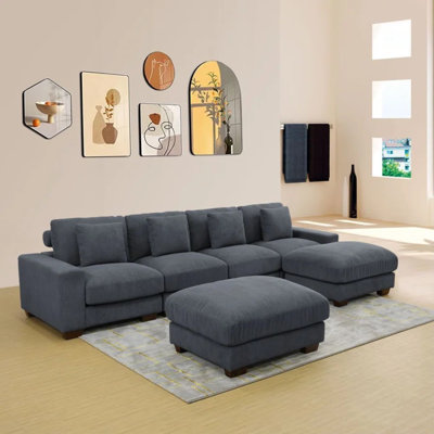Harilla 6 - Piece 123"Upholstered Sectional with Ottoman by Ebern Designs