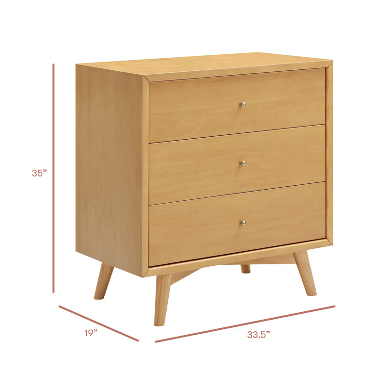 Commode 3 tiroirs assemblée Palma, Miel