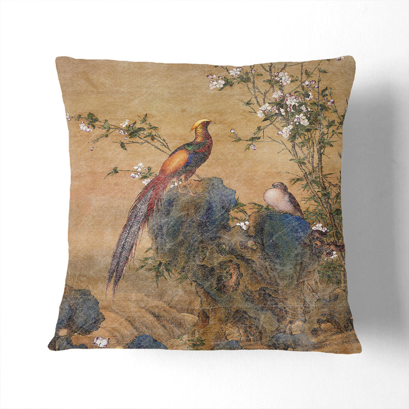 A Colourful Spring Square Throw Cushion, 40 x 40 cm, White