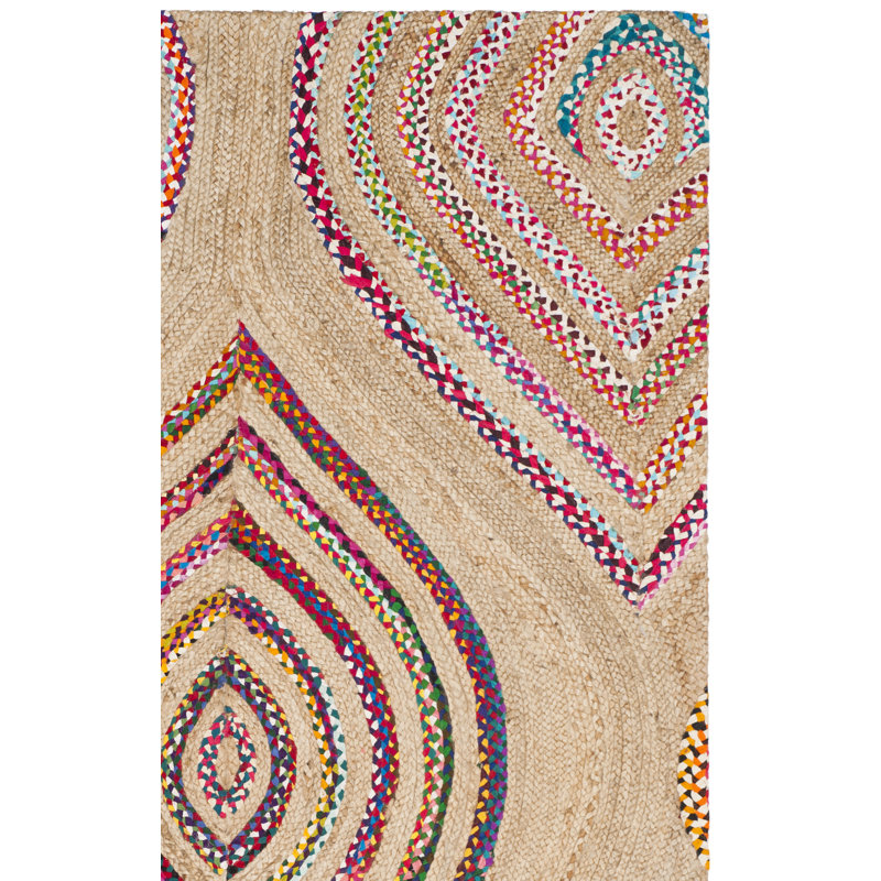 Tapis géométrique en jute / chindi tissé à la main Abhay, Rectangle 4 pi x 6 pi