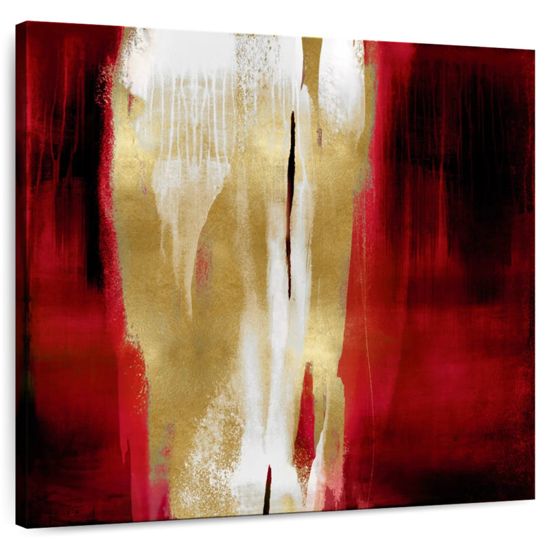 Avery Free Fall Red With Gold I, 33" H x 33" W