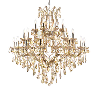 Lustre étagé de style bougie à 37 lumières Stockard