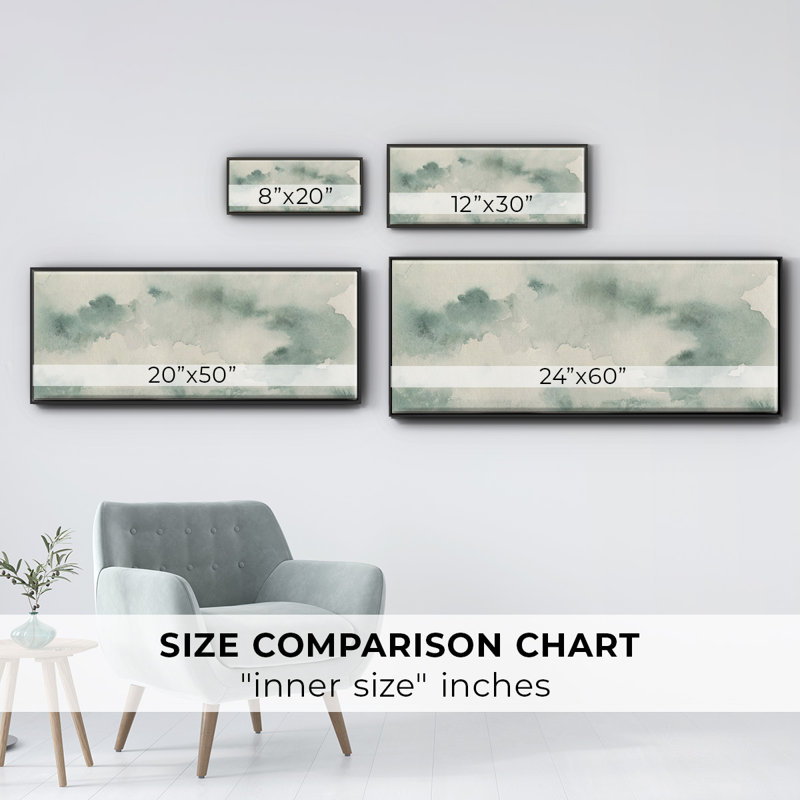 Ocean Impression III- Framed Canvas, 12" H x 30" W