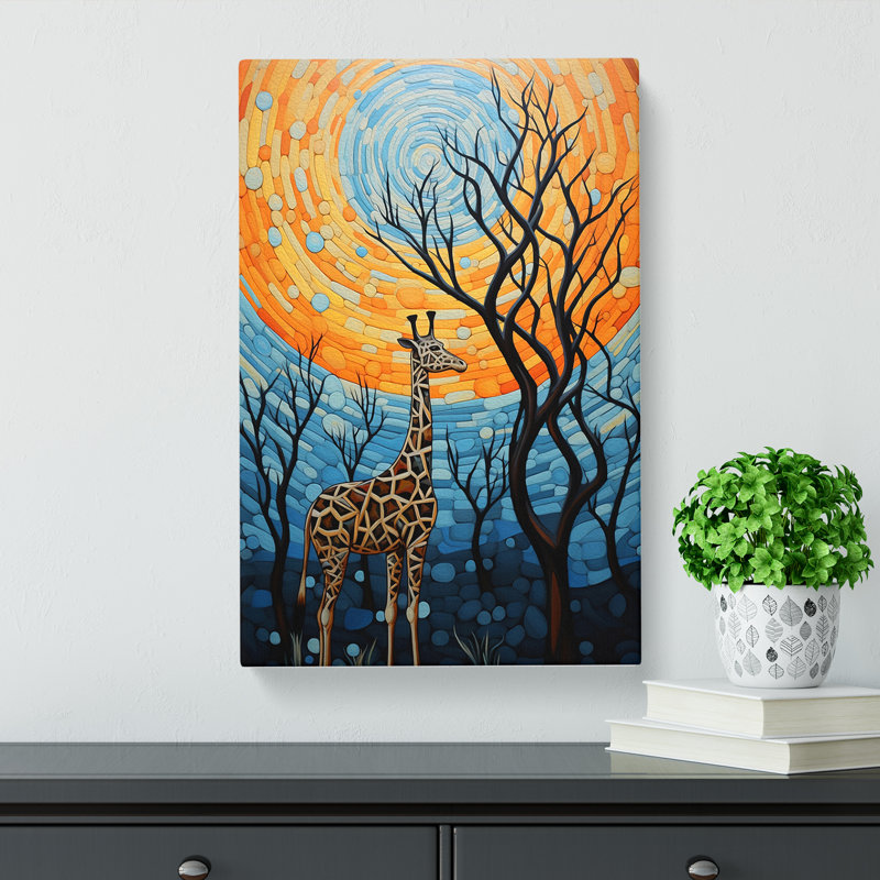 Giraffe Modern - Wrapped Canvas