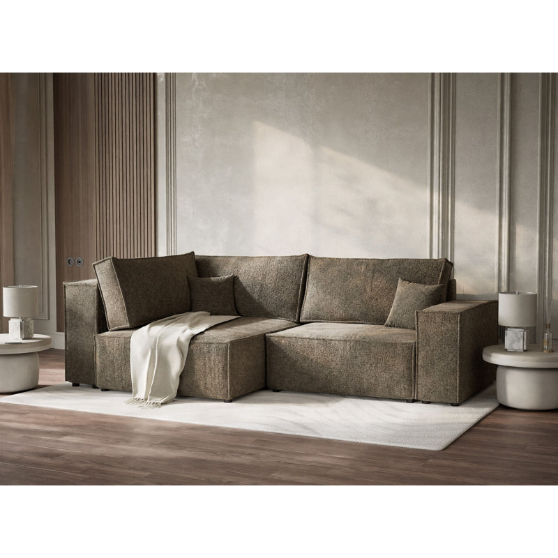 4 Seater Reclining Corner Sectional, Left Hand Facing, Brown