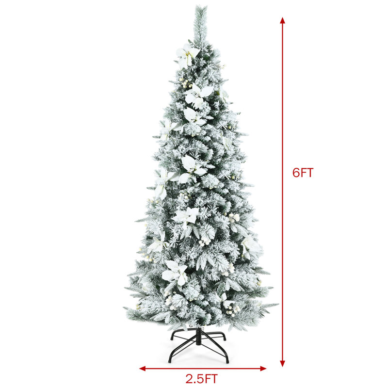 Arbre de Noël blanc effilé, H 6 pi