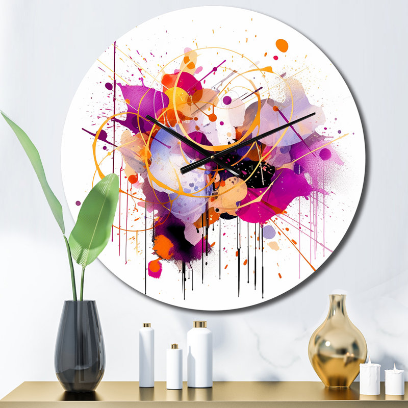 Horloge murale mauve et orange, Moyenne