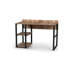 Bureau d'écriture et bureau en métal avec plateau en bois et 2 tablettes pour le bureau personnel
