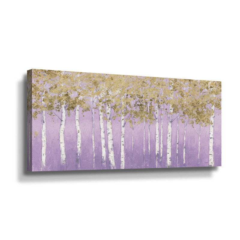Imprimé de lavande scintillante Forest, Toile tendue, H 6 po x l 12 po x P 1,5 po