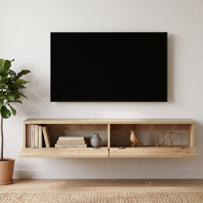 Meuble télé suspendu moderne avec deux armoires (55,1 po L x 9,8 po P x 9,8 po H)