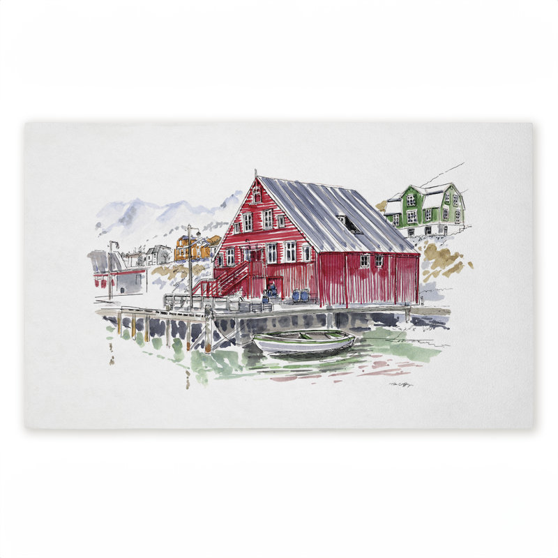 Tapis de porte d'extérieur Wanderlust Coastal Dock, par Tim Coffey, 18 po x 30 po