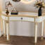 Console 47 po avec miroir demi-lune en verre cannelé et tiroir en cristal-518154442-518154441