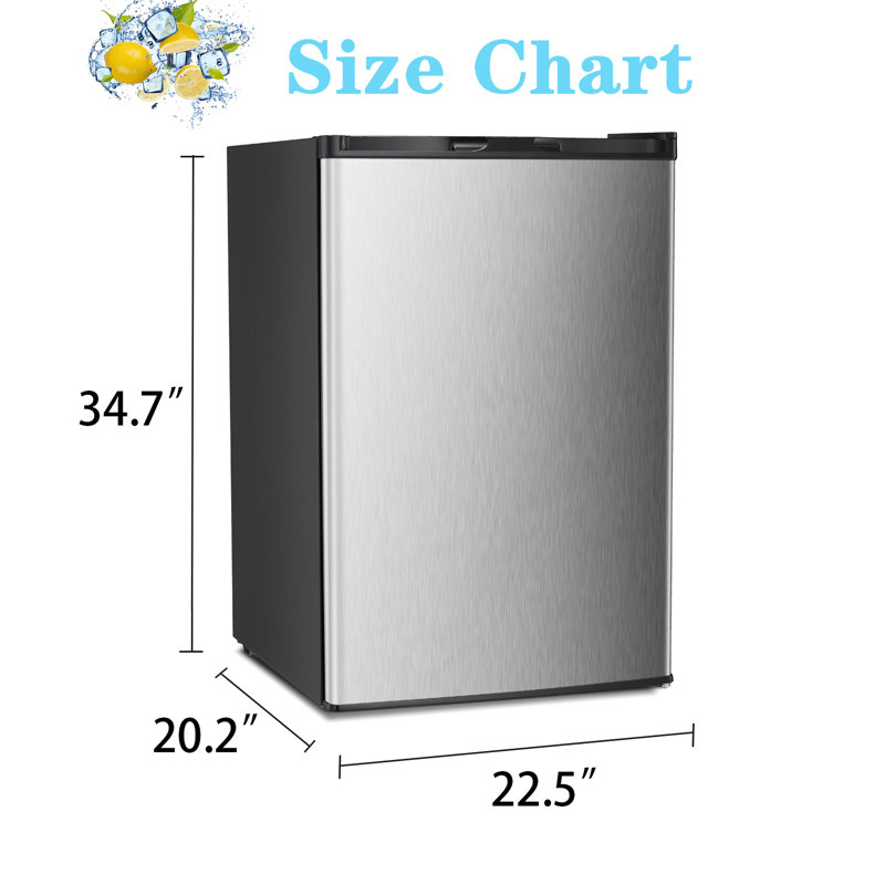3 Cubic Feet Undercounter Upright Freezer with Adjustable Temperature Controls, Silver
