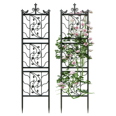Seniya 76.8'' H x 19.7'' W Iron Gothic Trellis