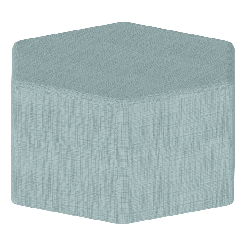 Tabouret hexagonal structuré de Learniture, Bleu hachuré