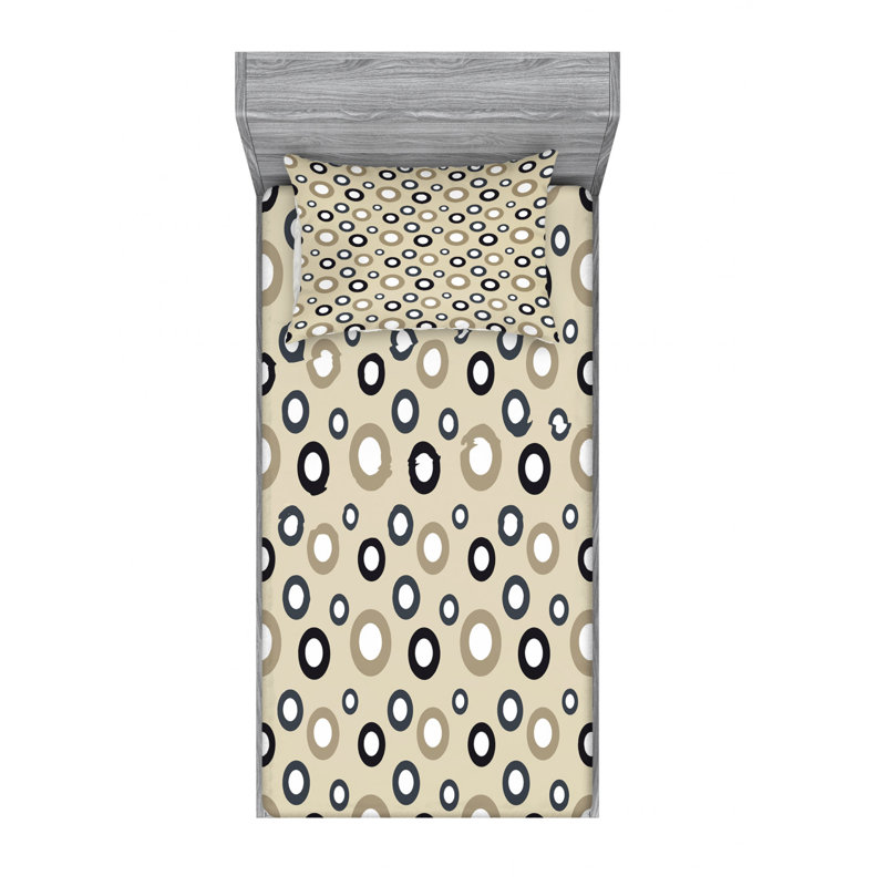 Microfiber Geometric Sheet Set, Twin Sheet Set with Fitted Sheet