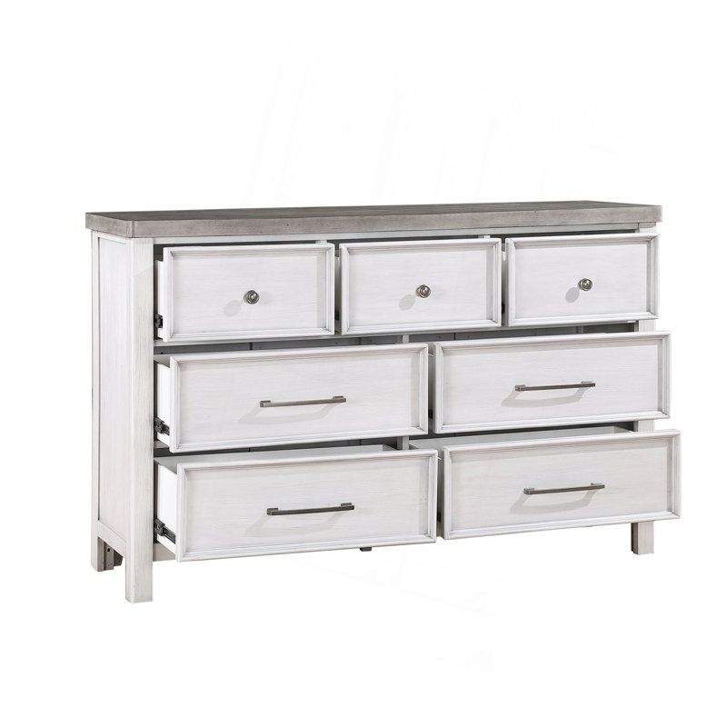 Blanc et commode de chambre à coucher 1 tiroir 7 pièces