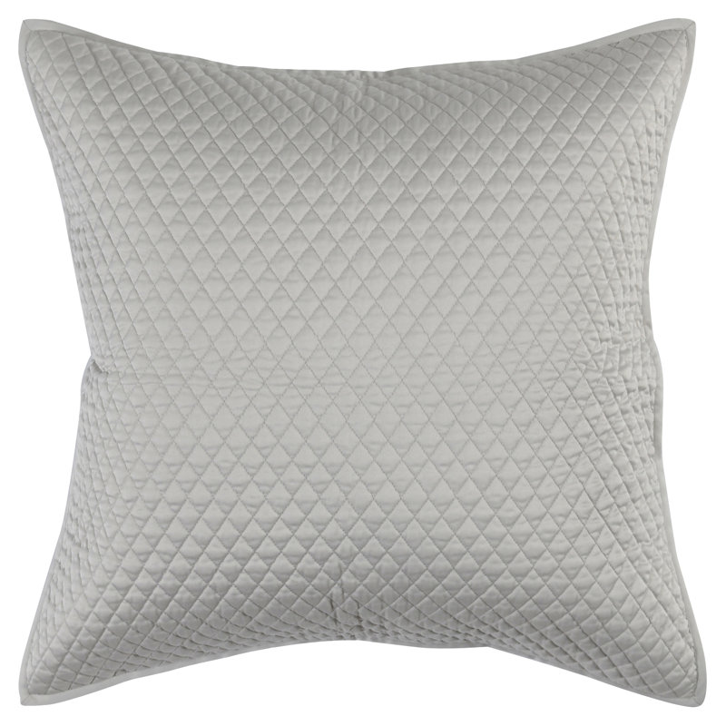 Taie décorative en satin de coton Winthrop, Européen, Gris argenté