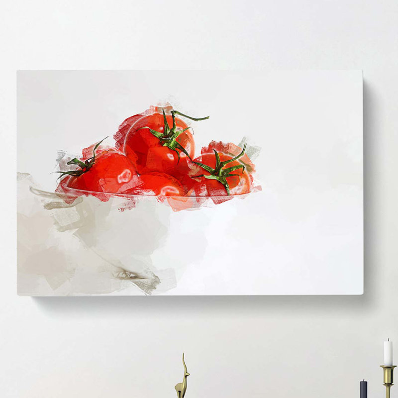 Bowl Of Red Tomatoes In Abstract - Wrapped Canvas Print, 50cm H x 76cm W x 3cm D