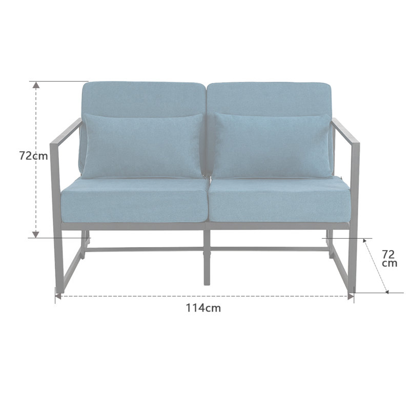 Sofas 2 Seater Armchair Living Room Sofa Linen Couch With Cushions Fabric Sofa Grey, Blue polyester
