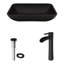Lavabo de salle de bain vasque rectangulaire en verre avec robinet H 11 po Onyx-99538302-99538297
