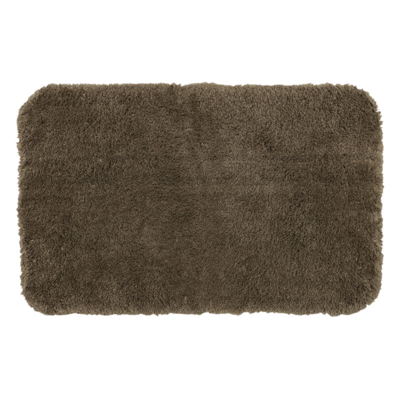 Benedetti Solid Polyester Machine Washable Bath Rug, 20" W x 34" L, Brown