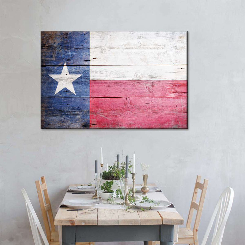 " Wooden Texas Flag Canvas Print ", 24" H x 36" W x 1.25" D