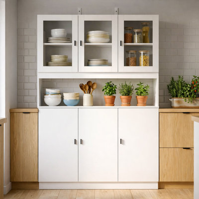 Armoire de cuisine avec portes en verre trempé