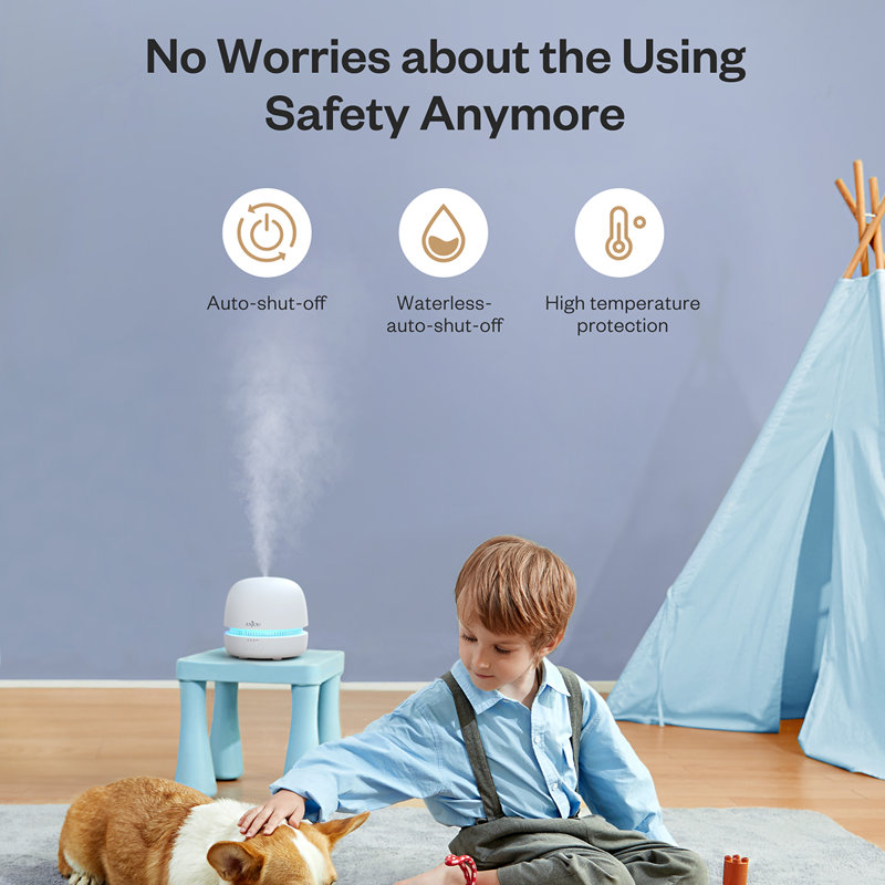 Essential Oil Diffuser With Remote Control, Humidifier With 6 Color Lights For Large Room, 4 Timer Setting, Auto Shut-off