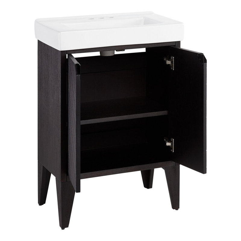 24" Fircrest Single Bathroom Vanity with Integral Sink, Black