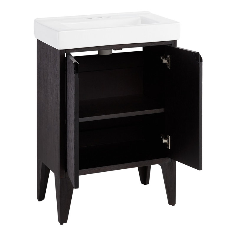 24" Fircrest Single Bathroom Vanity with Integral Sink, Charcoal