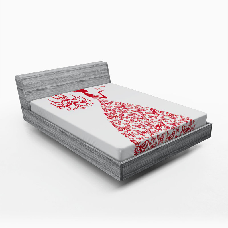 Drap-housse love, Drap-housse de taille simple, Rouge
