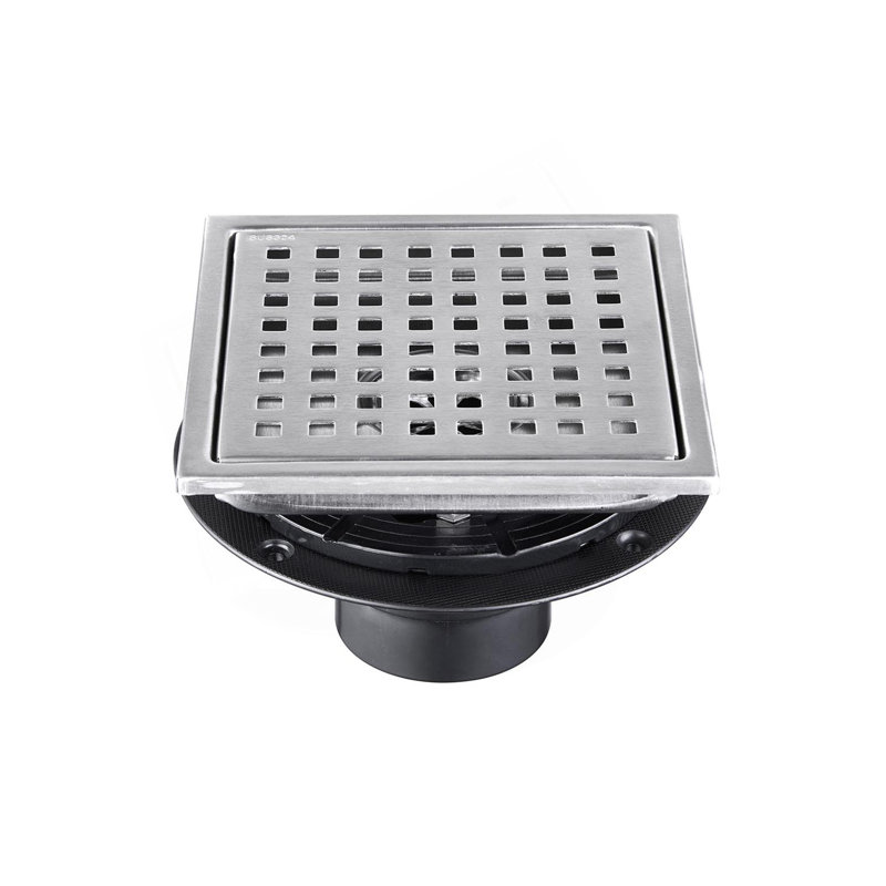 6 Inch Grid Shower Floor Drain, Brushed Nickel