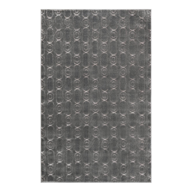 Latitude Run® Column Nikica Rug Gray and Silver, Rectangle 5'3" x 8'